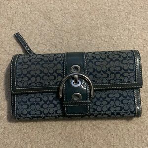 Coach navy monogram wallet